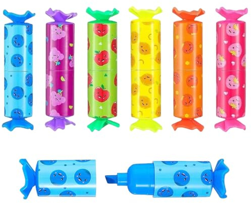 WeddHuis Överstrykningspennor för barn, 6 stycken, 6 färger, textmarker Stift Set, Textliner, Highlighter Stifte, Marker, Highlighter Pen