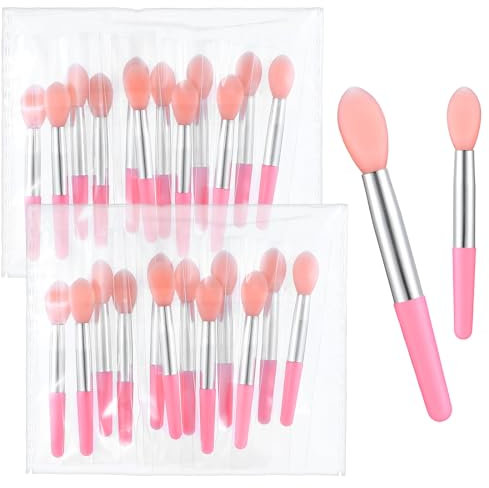 Silikon Lippenpinsel 24 Stück Wiederverwendbarer Lippenmaske Applikator Hohe Qualität Lippenmasken Pinsel Mini Silikon Makeup Brushes Lippenapplikator Make up Lippenstift Pinsel für Frauen