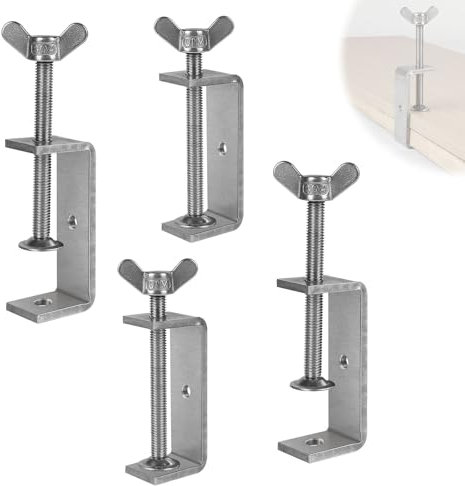 EXLECO 4 Pezzi Morsetto a C Resistenti 0-80 mm Morsetti da Falegname Acciaio Inox Morsetti per legno, Morsetti a Vite, Morsetto di Fissaggio, Morsetti a C per Lavori in Legno Saldatura Carpenteria