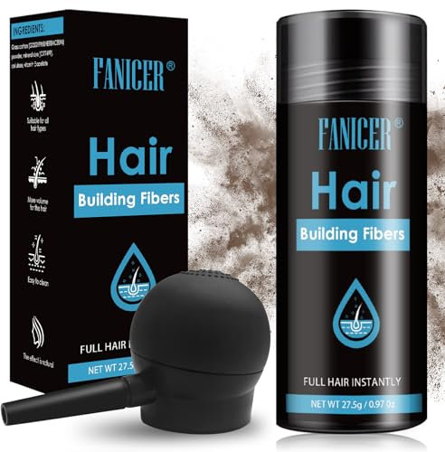 Faser-Haarpulver,sofortigen Kaschieren von Haarmangel, Haarfasern zur Haarverdichtung, Natürlich Unsichtbar ansatzpuder, Streuhaar Haarverdichtung für Frauen Männer, Mittelbraun