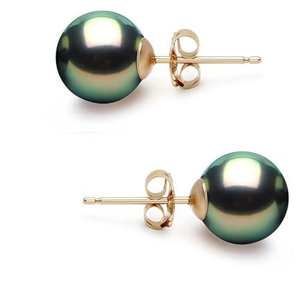 Boucles d’Oreilles Perle Style Tahiti en Argent 925 Plaqué Or – Élégantes, Idée Cadeau Femme (10mm/12mm)