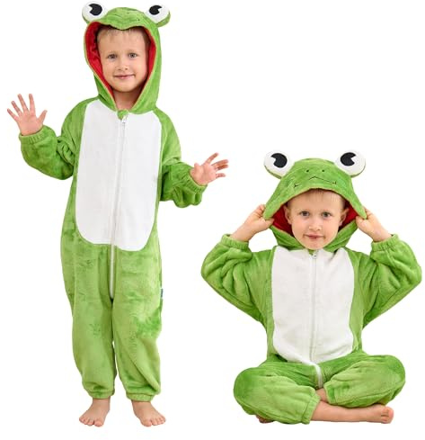 LOLANTA Djur Bebis Hooded Onesie, Unisex, Flanellkostym, Karneval och Halloween för barn