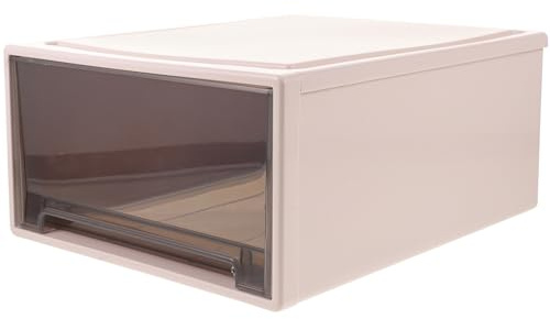 DECORNIJIA Scatola Portaoggetti in Plastica con Cassetto Estraibile Organizer Multiuso per Vestiti e Biancheria Contenitore Casa Leggero e Capiente per Camera e Soggiorno Colore Marrone