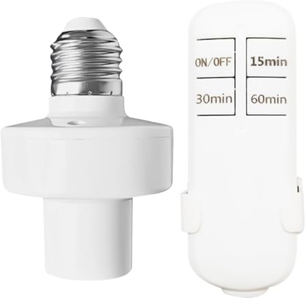 Genérico Enchufe De Luz Con Mando A Distancia - Controlador De Pared Con Temporizador | Toma De Control Remoto Con Alcance De 14 Metros,Para Dormitorio Interior Armario Ventilador Techo Hogar