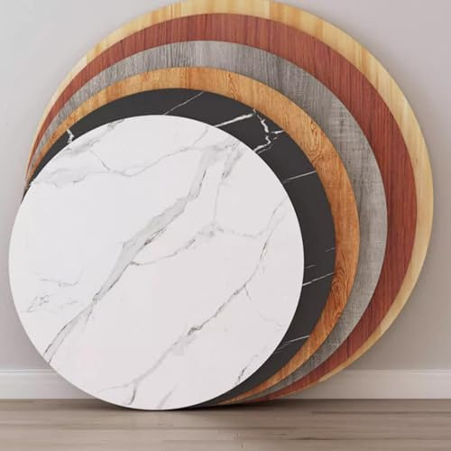 ZIUSFAC Superficie De Mesa Redonda Tablero De Madera 40 80 120cm Tablero De Mesa Redondo Tablero De Escritorio para Tablero De Mesa(Teak,60cm/23.6in)