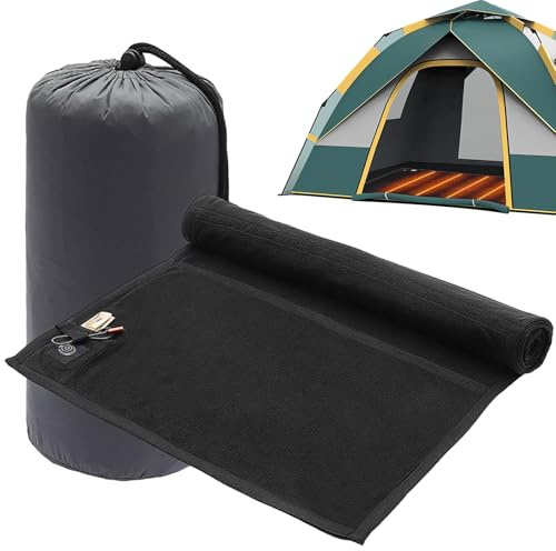 Sacco a pelo riscaldato, fodera riscaldata per sacco a pelo, tappeto portatile per tenda, 6 zone di riscaldamento, azionato da batteria esterna o altro alimentatore USB, per escursioni, picnic, viaggi