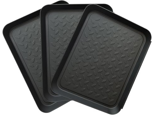 QUIIEOSKIA 3 st skofack, 35 x 27,5 x 3 cm skobrickor | Skodroppbehållare, skoställ i plast för regn, höst och vinter