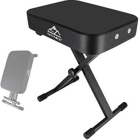 EASTROCK Adjustable Piano Bench, X Frame Folding Keyboard Chair Stool with 3 Height Settings (17.3-20.5Inch),Thicken 3 inch Padded，Suitable for Electronic Keyboard ， Digital Piano(Additional Version)