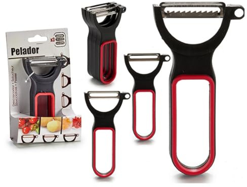 Bigbuy Home S3605602 Set de Cuchillos Peladores, 3 Piezas