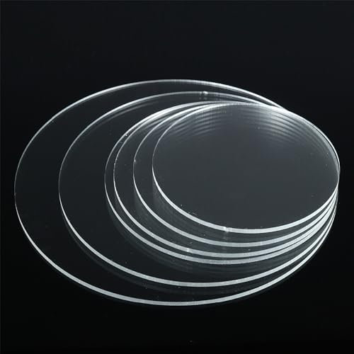 AtHaus Acrylglas PLEXIGLAS ®, Zuschnitt Rund - Ø 500 mm, 2 mm stark, Kreiszuschnitt aus transparente Acrylglas-Platte, UV-Schutz und beidseitig foliert, vielseitig anwendbar und bruchfest