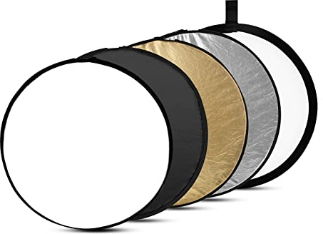 SMALLRIG Réflecteur de Photographie 42 107 cm Réflecteur de Lumière Circulaire Pliable 5 en 1, Translucide, Argent, Or, Blanc et Noir, avec Sac de Transport - 4130