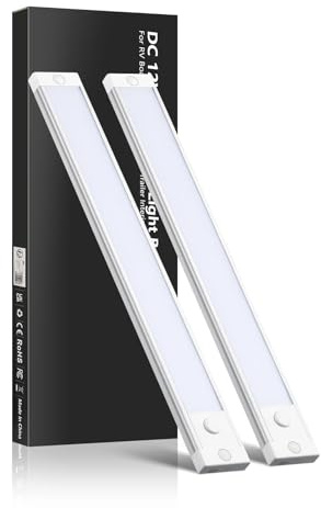 acegoo under skåp LED-belysning 12V husbil 470lm 4,5W dimbar för kök bänkskiva båt husvagn med integrerad dimmerbrytare & rött nattljus (3000K)