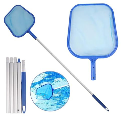 ASOPFYUM Pool Kescher, Kescher Teich 160cm, Pool Zubehör Teichkescher mit Teleskopstange, Algenkescher Teich für Algen, Teiche, Schwimmbäder Blattnetz, Teichkescher Feinmaschig