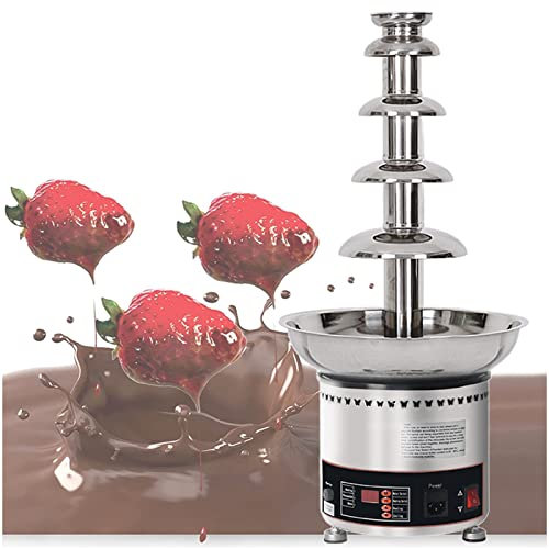 sjdoPulse Fontaine À Chocolat À 5 Niveaux, Grande Fondue, Machine À Fontaine À Chocolat Électrique À Température Réglable pour Fête De Mariage Et d'anniversaire