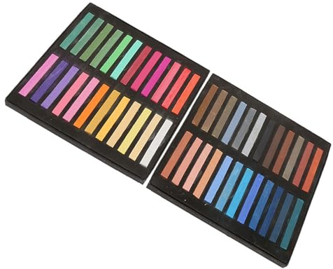 Vvikizy Weiche Pastellkreiden-Set, Fluoreszierende Kreide, Weiche Ölpastelle Zum Malen, Skizzieren und Haarfärben, Ölmalstifte, Pastellkreiden, Künstlerbedarf (48 Farben)