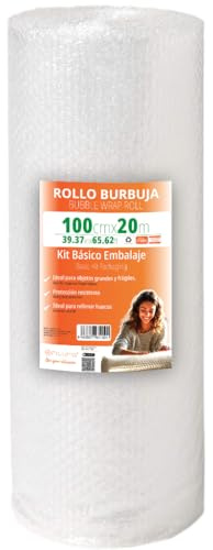 OFITURIA Papier Bulles Emballage 100cm x 20m – Kit de Base Rouleau Film Bulles Transparent pour Protection Colis – Papier Bulle Résistant Réutilisable Maison et Expéditions