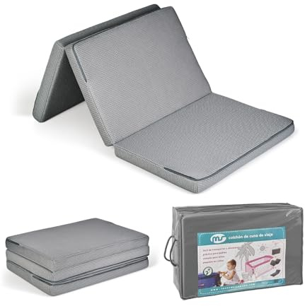ms BabyWorld Kunni – Lettino da Viaggio per Bambini a 2 Altezze | 100x70 | Nascita fino a 15 kg | Materassino e Borsa per il Trasporto | Montaggio e Chiusura Facile (Materasso extra)
