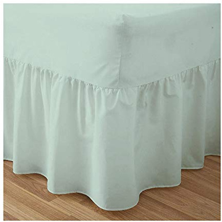 Fitted Valance Sheets King Size Kingsize Bed Sheets Dyed 9.5'' deep Plain Poly Cotton Bedding 11'' Frilly Drop, Mint