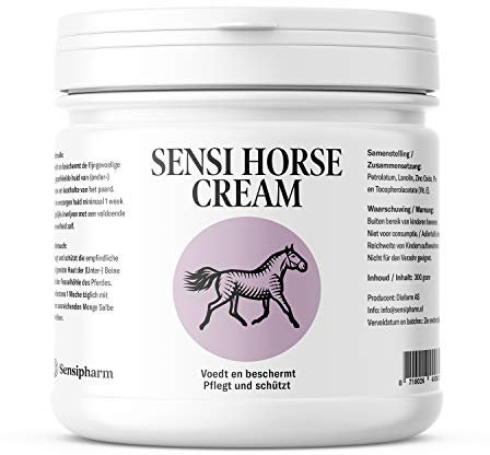 Sensipharm Sensi Horse Cream 300 gramos – ungüento para caballos – ungüento de zinc respetuoso con la piel con vitamina D para caballos contra el Mauke caballo y la podredumbre del caballo – Cuidado