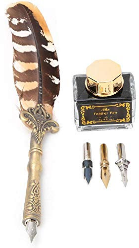 Valentinstag Karneval Schreibset, Vintage Füllfederhalter mit leerem Tintenfass und 3 Schreibfedern als Geschenk