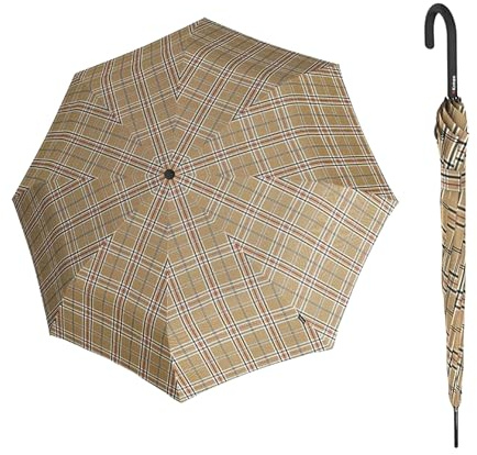 Knirps T.760 stick automatic - leichtester Langschirm mit Automatikfunktion - edel lackierter Rundhakengriff - Oeko Tex zertifizierter Stoff