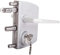 LOCINOX Drehtorschloss LAKQ100100 U2, Silber für 100 bis 120mm Rahmenprofile - Gartentorschloss, Flügeltorschloss, kastenschloss mit zylinder zum aufschrauben, Gartentürschloss