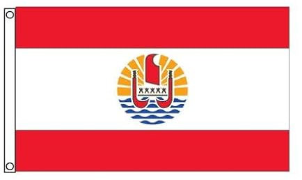 Stormflag Drapeau Polynésie française 3x5ft Drapeau polynésien - France 90x150cm en polyester 90g/m2 avec œillets et Double couture