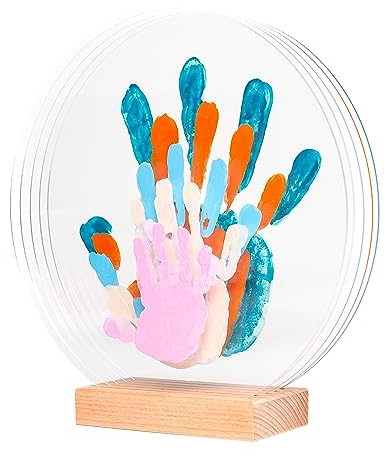LouYou lyckoavtryck - familjehandavtryckssats med 5 pastellfärger - baby flicka eller pojke present - mors eller fars dag - souvenirbox - tillverkad i Frankrike