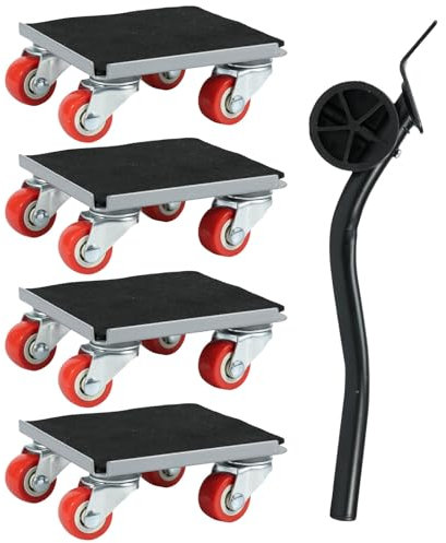 Foppla Furniture Lift Mover Tool Set Professional Furniture Dolly and Lifter Tool Furniture Moving Dolly Stable Furniture Transport Mover Equipment for Furniture Moving(Square,Black + Silver)