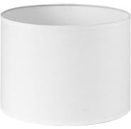 Pantalla cilíndrica E27 blanca 25x25x20 cm de tejido popelín, ideal para lámparas de mesa y decoración de interiores.