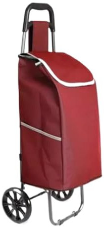 AMULONG Chariot de Course Chariot De Courses Pliable sur roulettes Et Couvercle Chariot De Courses Léger Et Portable Sac Détachable Chariot Marché(Rot)