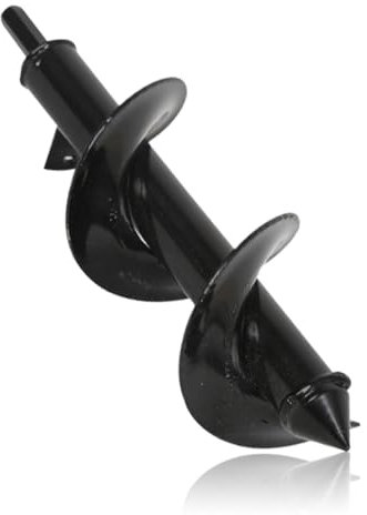 LOMUG Tarière de jardin 10 x 30 cm pour perceuses, foret de plantation en acier inoxydable, outil de creusement pour parterres de fleurs et trous de plantation, foret hélicoïdal avec emmanchement