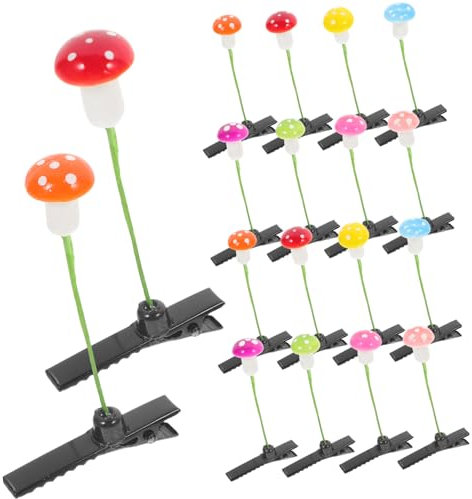 TOPPERFUN 30 pièces Mushroom Hair Clips Mix Colors Lightweight Hair Barrettes For Party School Accessories