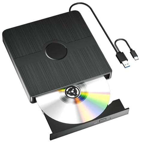 AYJYZHIAG Unidad Externa for Ordenador portátil, Reproductor de CD y DVD, Unidad 3D Compatible con Windows 11/10 Mac OS