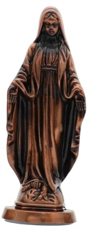 KiBcsLic Scultura Santa Figura Sacra in Lega di Zinco Ornamento Religioso Decorativo Arte Spirituale per Collezione Adatta per Casa Automobile Sc, Bronzo