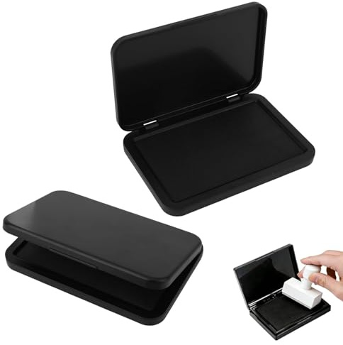 2Pcs Black Ink Pad, Square Ink Pads for Stamping |10x6.7cm | Drop Resistant Stamp Pad, for Ink Stamps, Craftsmanship, Family, Office Documents Scrapbook Crafting Professionals