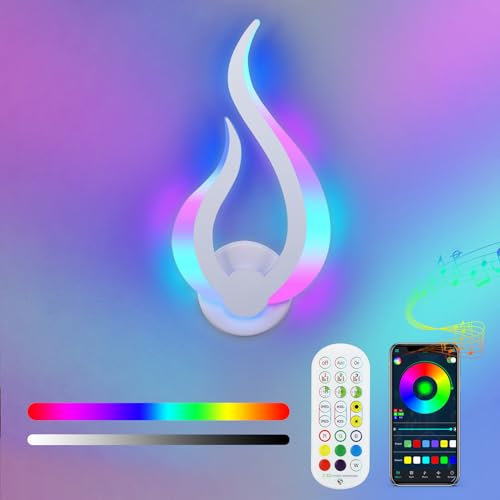 Lightess Smart RGB Lampe LED Wandleuchte Innen Gaming LED Beleuchtung mit APP Fernbedienung Dimmbar Wandlampe Musik-Sync & DIY 16 Millionen Farben Modern Flurlampe für Schlafzimmer Flur Wohnzimmer