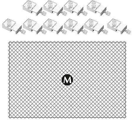predolo Red de Pantalla para Acuario, Cubierta para Tanque de Peces, Cubierta Duradera para Acuario, Malla Transparente Superior, Red antisalto para jaulas de, 80x106cm 10 Abrazaderas