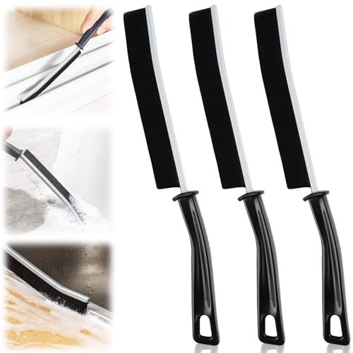 3 Pezzi Spazzola per Pulizia Fessure, Spazzola Fughe con Manico Lungo, Spazzola per Fughe Pavimento, Spazzola per Pulire Doccia, Multifunzionale Spazzola Pulizia per Pavimenti, Bagni e Cucine