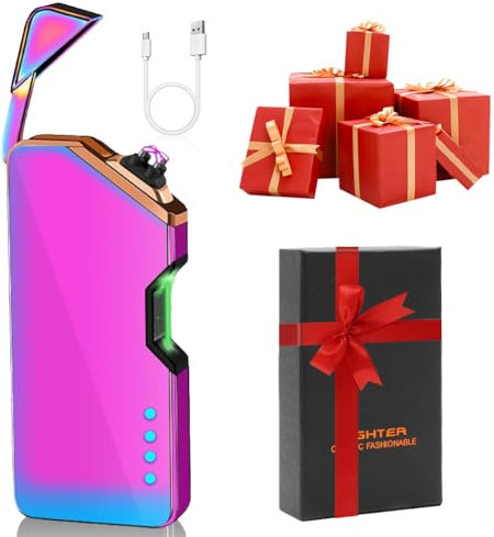 CEWROM Mechero Electrónico USB - Regalo de Cumpleaños Para el Día del Padre, Encendedor de Arco Eléctrico Con Pantalla Táctil, A Prueba de Tormentas