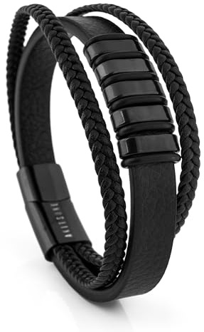 Akitsune Fabula läderarmband | armsmycken kvinnor män rostfritt stål män armband