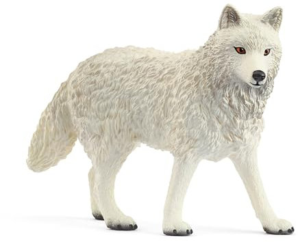 SCHLEICH Wild Life - 8cm Arctic Wolf Toy Figurine. Realistic Hand-Painted Hard Animal Toys for Boys and Girls. Durable Educational Wolf Figure for Imaginative Play. Kids and Toddlers Ages 3+ 14880