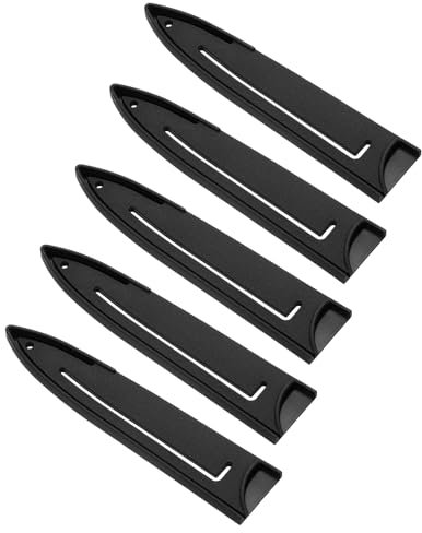 sourcing map 5 Pack PP Safety Knife Cover Sleeves, Blade Edge Guards Protector, Universal Blade Sheath for 5 Utility Knife, Black