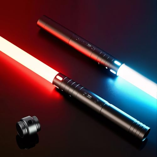 MOZC Sabre Laser Enfant Jouet Lumineux 15 Couleurs, Epée Laser Rechargeable USB-C Sons FX 4 Modes, Cadeau Anniversaire Halloween Garçon Fille, Jeu de Rôle Guerrier Galactique Accessoire Déguisement