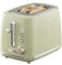 Daewoo Cascade 2 Slice Toaster – Sage Ribbed Design, Adjustable Browning, Defrost & Reheat Functions, Removable Crumb Tray, Cancel Button, Compact Countertop Toaster
