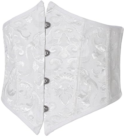 Corset Verde Mujer-Top Bustier Mujer CinturóN De Cintura Para El Vientre, CinturóN Para Uso En Exteriores, Con Sello De Espina De Pescado, Soporte Para El Pecho Y La Cintura, Corsé De Corte (White, S)