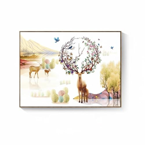 FytStycale Coffret Électrique Panneau de Distribution Couvre Compteur Coffret Électrique Tableau Basculant en Toile Huile avec, 50 40cm Couvre 38 30cm, C-Cerf De La Forêt