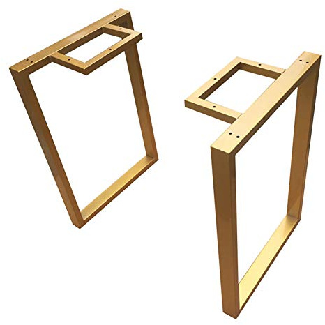 Furniture legs Gambe per Tavolo Industriale in Metallo,Set di 2,Gambe per tavoli da Moderna con Struttura quadrate, Gamba per scrivania in Ferro, Altezza 70 cm, Larghezza 40-70 cm, Oro