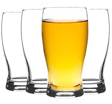Rink Drink Classic Tulip Pint Beer Glasses - Set of 4-580ml - Clear