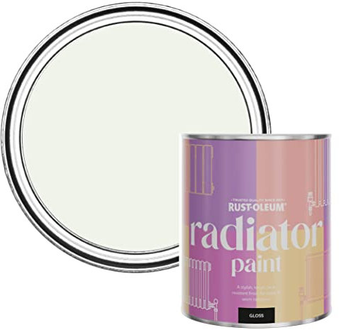 Rust-Oleum White Heat Resistant Radiator Paint in Gloss Finish - Steamed Milk 750ml